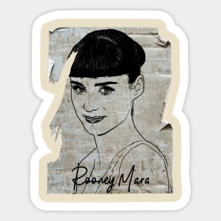 Rooney Mara 80s Vintage Old Poster Sticker